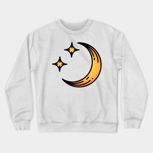 Moon and Stars Crewneck Sweatshirt by OctoberArts